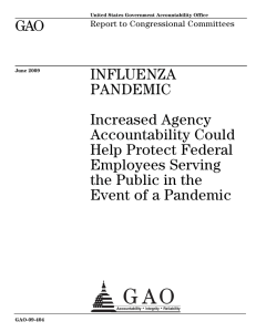 GAO INFLUENZA PANDEMIC Increased Agency