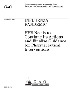 GAO INFLUENZA PANDEMIC HHS Needs to
