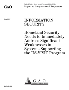 GAO INFORMATION SECURITY Homeland Security