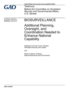 BIOSURVEILLANCE Additional Planning, Oversight, and