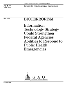 GAO BIOTERRORISM Information Technology Strategy