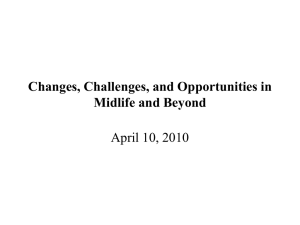 Changes, Challenges, and Opportunities in Midlife and Beyond April 10, 2010