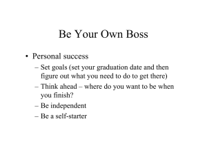 Be Your Own Boss • Personal success