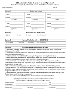 ODS Alternative Media Request Form and Agreement Section 1:  Course Information