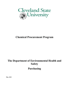 Chemical Procurement Program The Department of Environmental Health and Safety