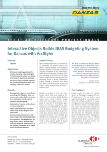 Interactive Objects Builds IBAS Budgeting System for Danzas with ArcStyler Industry Danzas Group