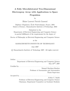 A Fully Microfabricated Two-Dimensional Electrospray Array with Applications to Space Propulsion