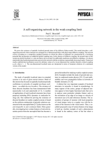A self-organizing network in the weak-coupling limit Paul C. Bressloff
