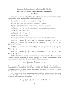 Solutions for Introduction to Polynomial Calculus Bob Palais