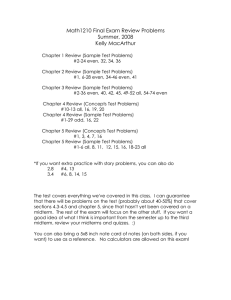 Math1210 Final Exam Review Problems Summer, 2008 Kelly MacArthur