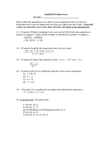 Math4010 Problem Set 6 Due date:  _________________________________