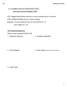4.3  Greatest Common Divisor/Factor (GCF) and Least Common Multiple (LCM)