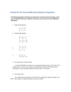Practice for 4.2 Two-Variable Linear Systems of Equations