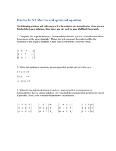 Practice for 5.1  Matrices and systems of equations
