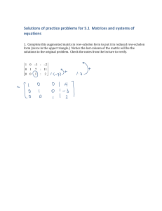 Solutions of practice problems for 5.1  Matrices and systems of  equations 