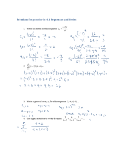  Solutions for practice in  6.1 Sequences and Series 