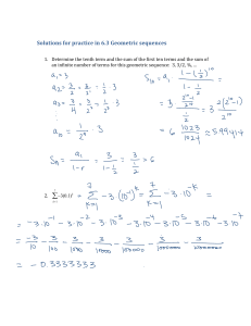 Solutions for practice in 6.3 Geometric sequences 