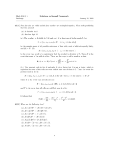 Math 5010 § 1. Solutions to Second Homework Treibergs January 31, 2009