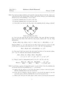 Math 5010 § 1. Solutions to Fourth Homework Treibergs February 13, 2009