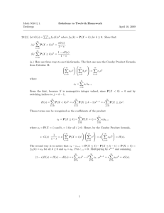 Math 5010 § 1. Solutions to Twelvth Homework Treibergs April 10, 2009