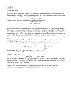 Math 2250-1 Fri Sept 21 3.5 Matrix inverses.