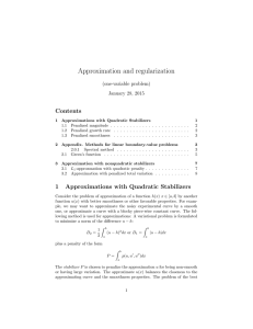 Approximation and regularization Contents (one-variable problem) January 28, 2015