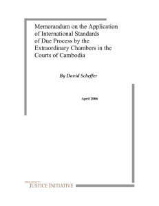 Memorandum on the Application of International Standards of Due Process by the