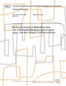 Multiscale Geometric Methods for Data Computer Science and Artificial Intelligence Laboratory