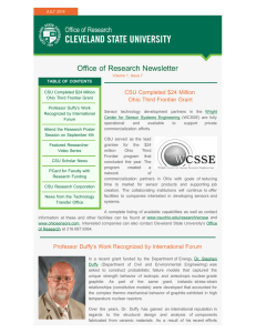 Office of Research Newsletter CSU Completed $24 Million Ohio Third Frontier Grant