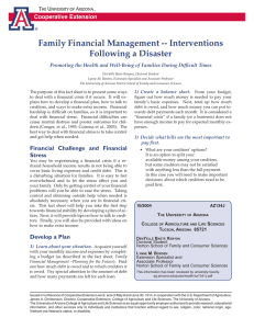 Family Financial Management -- Interventions Following a Disaster  Cooperative Extension