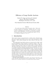 Eﬃciency of Large Double Auctions