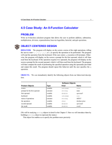 4.5 Case Study: An 8-Function Calculator PROBLEM
