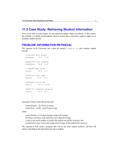11.5 Case Study: Retrieving Student Information