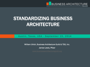 STANDARDIZING BUSINESS ARCHITECTURE William Ulrich, Business Architecture Guild &amp; TSG, Inc.
