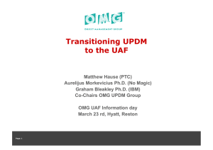 Transitioning UPDM to the UAF
