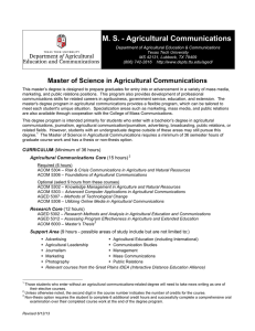 M. S. - Agricultural Communications