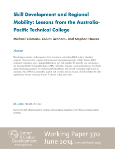 Skill Development and Regional Mobility: Lessons from the Australia- Pacific Technical College