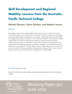 Skill Development and Regional Mobility: Lessons from the Australia- Pacific Technical College