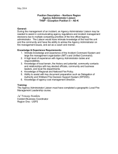 May 2014  Position Description – Northern Region Agency Administrator Liaison