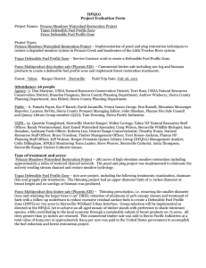 HFQLG Project Evaluation Form  Project Names:  Perazzo Meadows Watershed Restoration Project