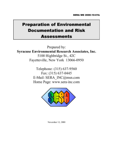 Preparation of Environmental Documentation and Risk Assessments