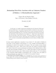 Estimating First-Price Auctions with an Unknown Number ∗