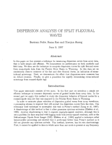 DISPERSION ANALYSIS OF SPLIT FLEXURAL WAVES June 9, 1997