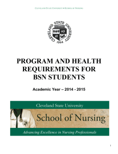 PROGRAM AND HEALTH REQUIREMENTS FOR BSN STUDENTS