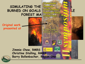 SIMULATING THE IMPACT OF AREA BURNED ON GOALS FOR SUSTAINABLE FOREST MANAGEMENT