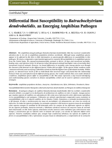 Batrachochytrium , an Emerging Amphibian Pathogen dendrobatidis Contributed Paper