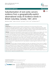 Suburbanisation of oral cavity cancers: evidence from a geographically-explicit