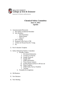 Chemical Safety Committee June 21, 2012 Agenda