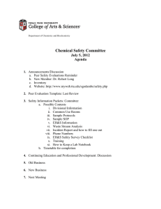 Chemical Safety Committee July 5, 2012 Agenda