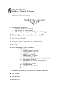 Chemical Safety Committee July 19, 2012 Agenda